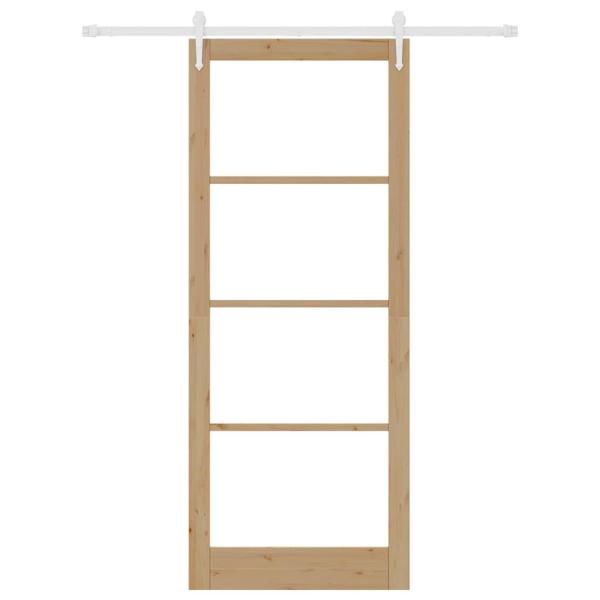 Schiebetür 93 x 232 cm Massivholz Kiefer und Glas Natur