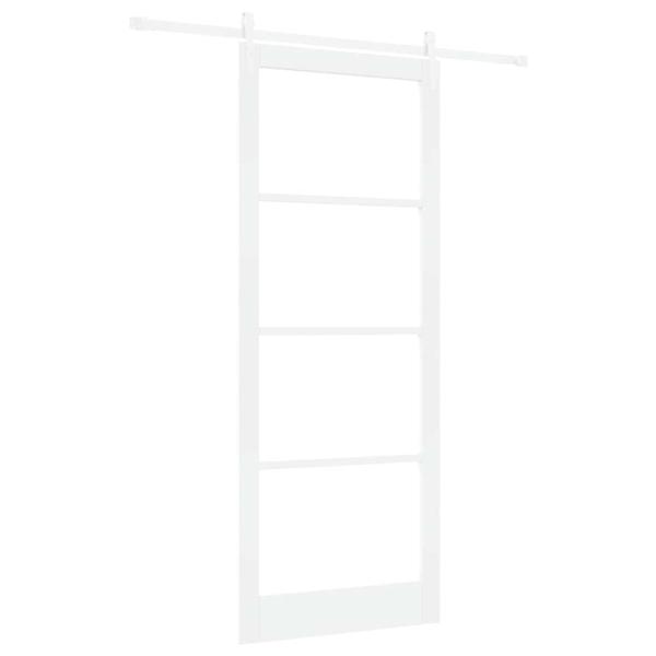 Schiebetür Weiß 93 x 232 cm Massivholz Kiefer und Glas