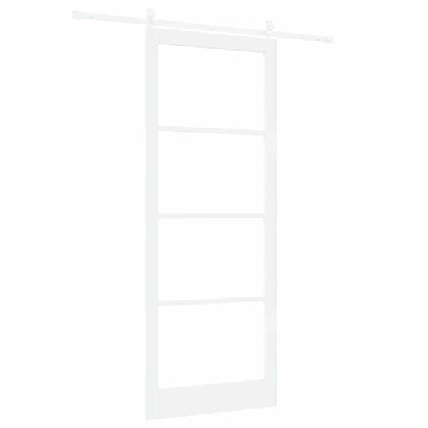 Schiebetür Weiß 93 x 232 cm Massivholz Kiefer und Glas