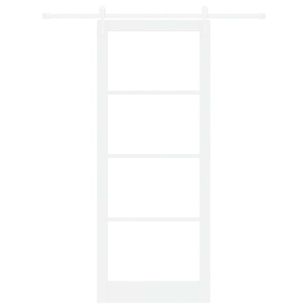 Schiebetür Weiß 93 x 232 cm Massivholz Kiefer und Glas