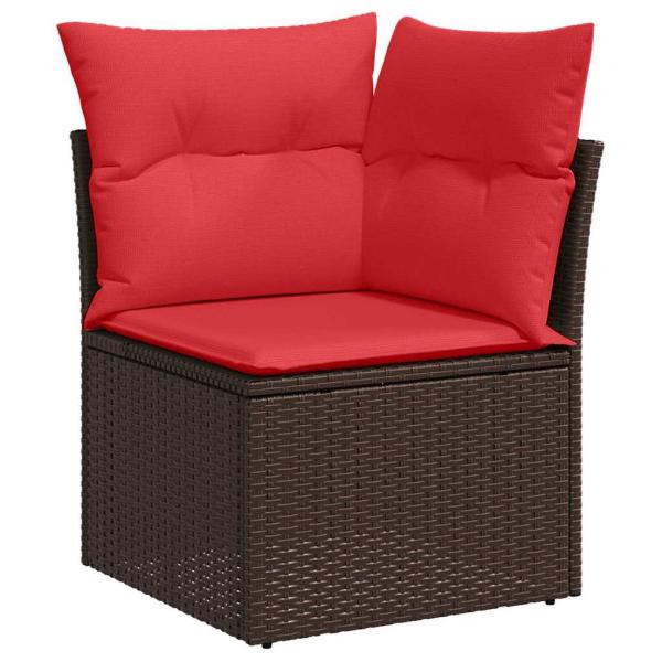 Gartensofa-set 11 stk. Braun Poly-Rattan