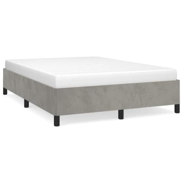 Bettgestell ohne Matratze Hellgrau 137x190 cm Samt