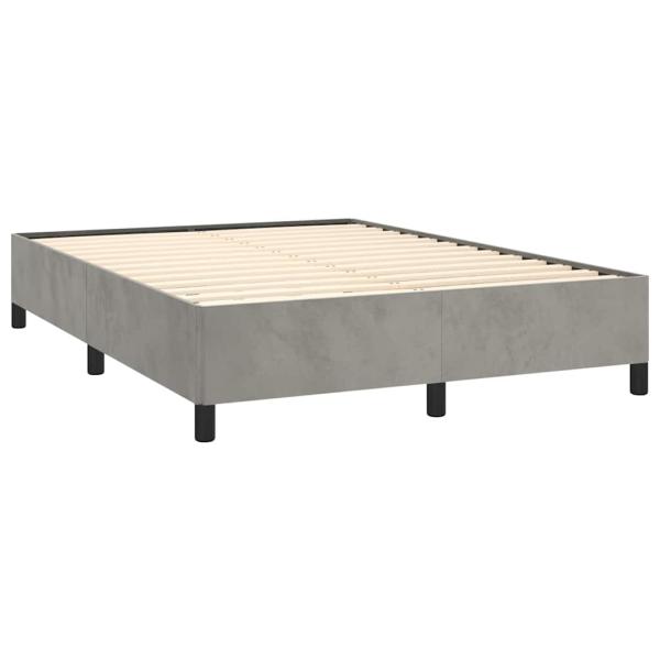 Bettgestell ohne Matratze Hellgrau 137x190 cm Samt