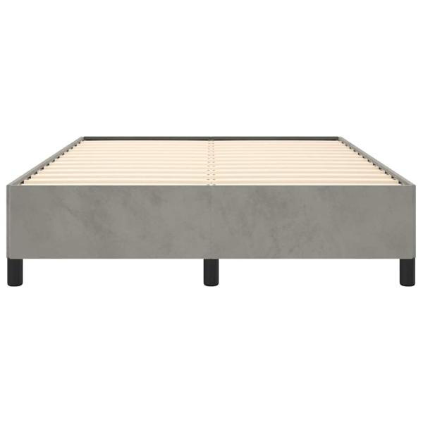 Bettgestell ohne Matratze Hellgrau 137x190 cm Samt