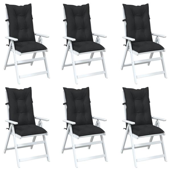 Set Hochlehner-Stuhlkissen 6 stk. Polyester Melange Schwarz