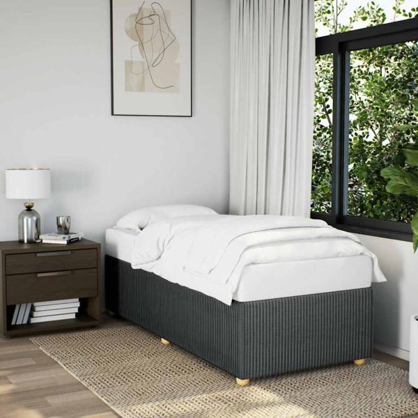 ARDEBO.de - Bettgestell ohne Matratze Dunkelgrau 90x200 cm Stoff