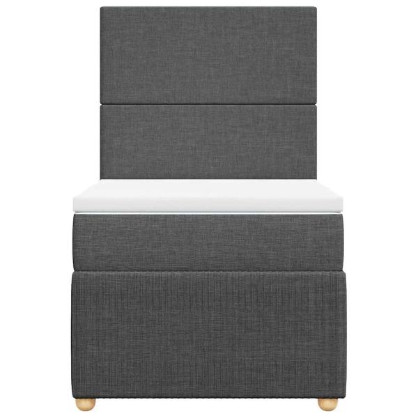Boxspringbett mit Matratze Dunkelgrau 90x200 cm Stoff