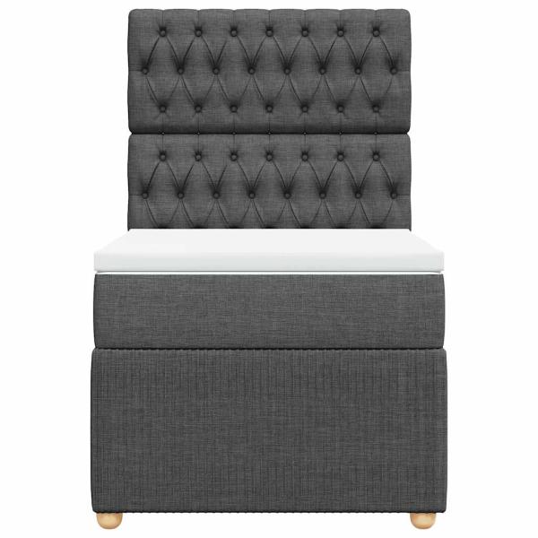 Boxspringbett mit Matratze Dunkelgrau 90x200 cm Stoff