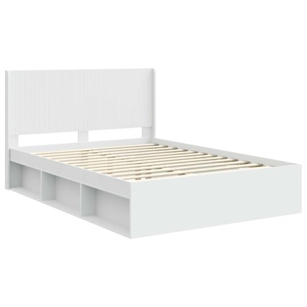 Bettgestell mit Stauraum und Kopfteil 2 Stk. Holzwerkstoff