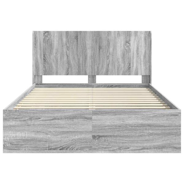 Bettgestell mit Stauraum und Kopfteil 2 Stk. Holzwerkstoff