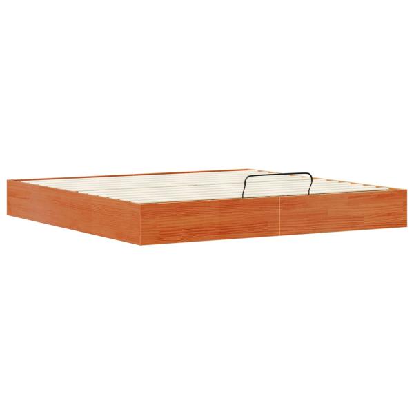 Ottoman Bettgestell mit Stauraum Wachsbraun 180 x 200 cm