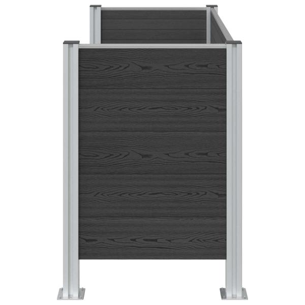 Mülltonnenzaun Grau 161 x 85 x 115 cm Aluminium und WPC