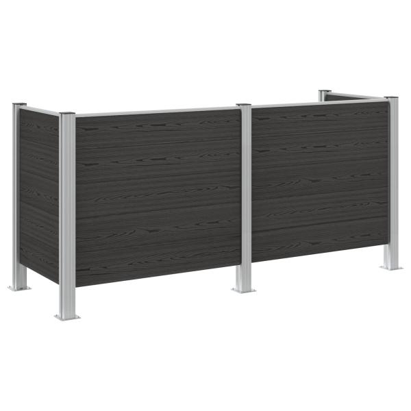 Mülltonnenzaun Grau 237 x 85 x 115 cm Aluminium und WPC