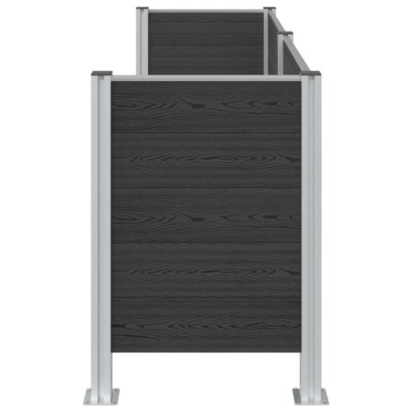 Mülltonnenzaun Grau 237 x 85 x 115 cm Aluminium und WPC