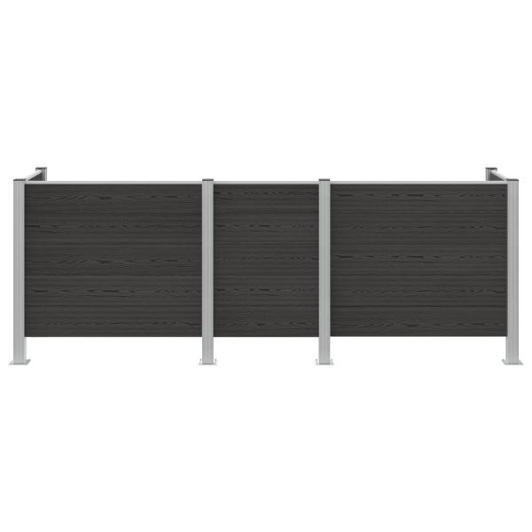 Mülltonnenzaun Grau 315 x 85 x 115 cm Aluminium und WPC