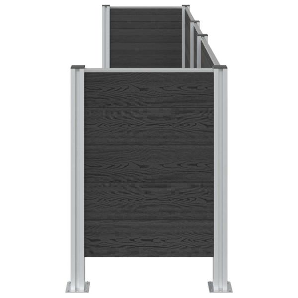 Mülltonnenzaun Grau 315 x 85 x 115 cm Aluminium und WPC