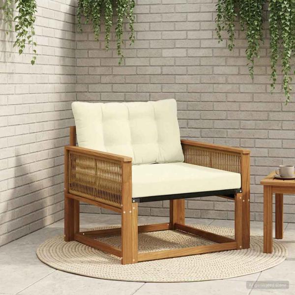 ARDEBO.de - Outdoor-Sofagarnitur Massives Akazienholz und Textilene Natur