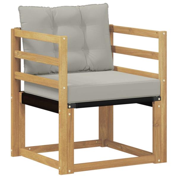 Outdoor-Sofa Massives Akazienholz und Textilene Weiß
