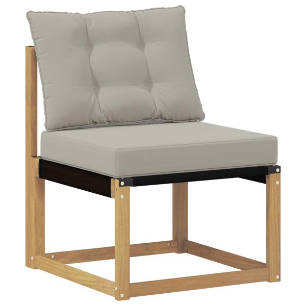 Outdoor-Sofa Massives Akazienholz und Textilene Weiß