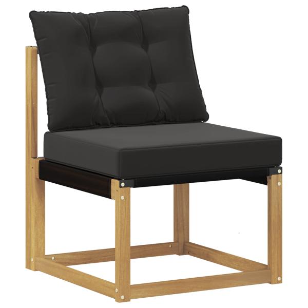 Outdoor-Sofa Massives Akazienholz und Textilene Weiß