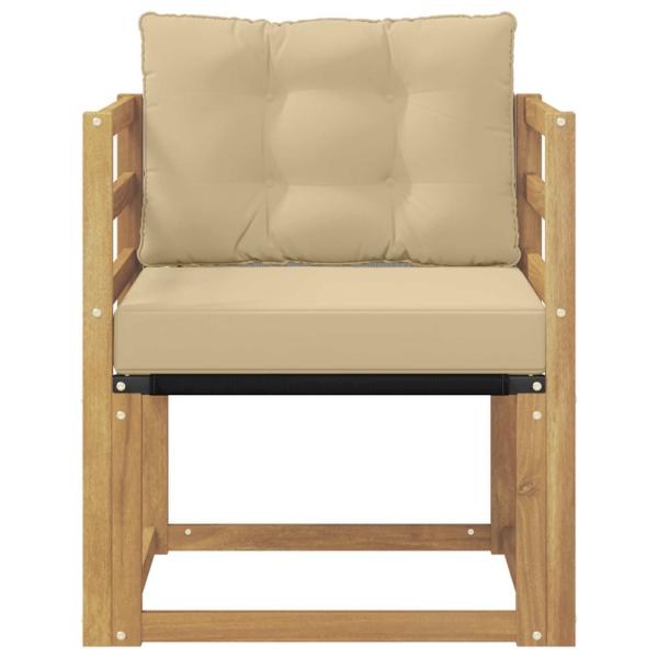 Outdoor-Sofa Massives Akazienholz und Textilene Weiß