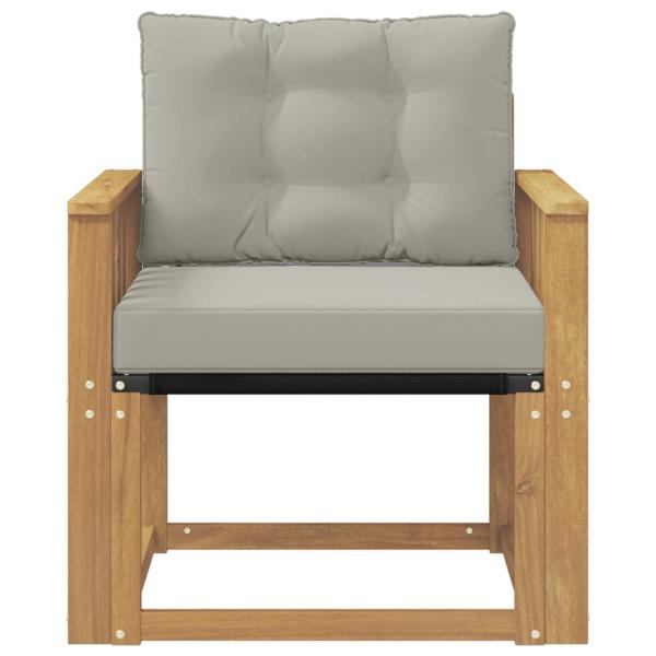 Outdoor-Sofa Massives Akazienholz und Textilene Weiß