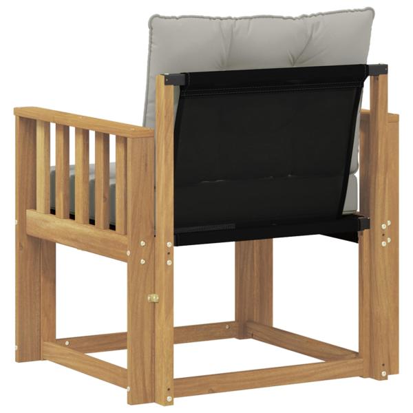Outdoor-Sofa Massives Akazienholz und Textilene Weiß