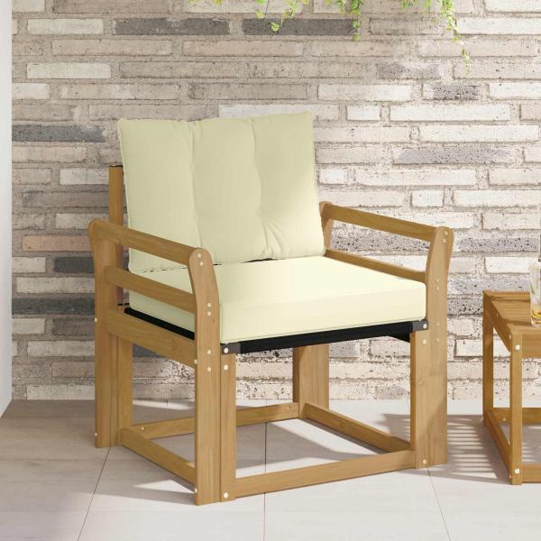 ARDEBO.de - Outdoor-Sofa Massives Akazienholz und Textilene Weiß