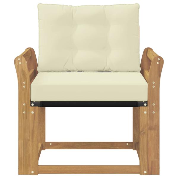 Outdoor-Sofa Massives Akazienholz und Textilene Weiß