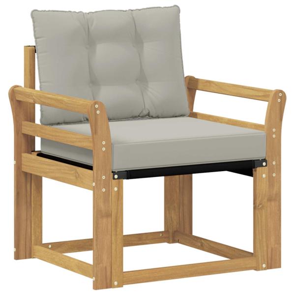Outdoor-Sofa Massives Akazienholz und Textilene Weiß