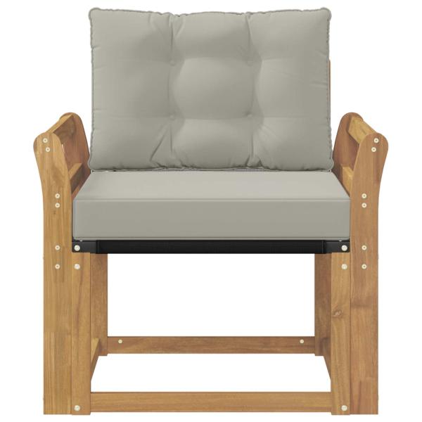 Outdoor-Sofa Massives Akazienholz und Textilene Weiß