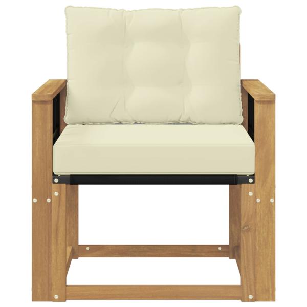 Outdoor-Sofa Massives Akazienholz und Textilene Weiß