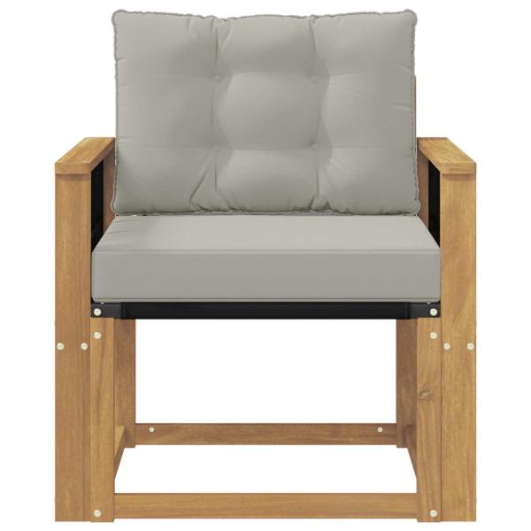 Outdoor-Sofa Massives Akazienholz und Textilene Weiß