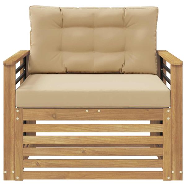 Outdoor-Sofa Polyester Weiß und Beige