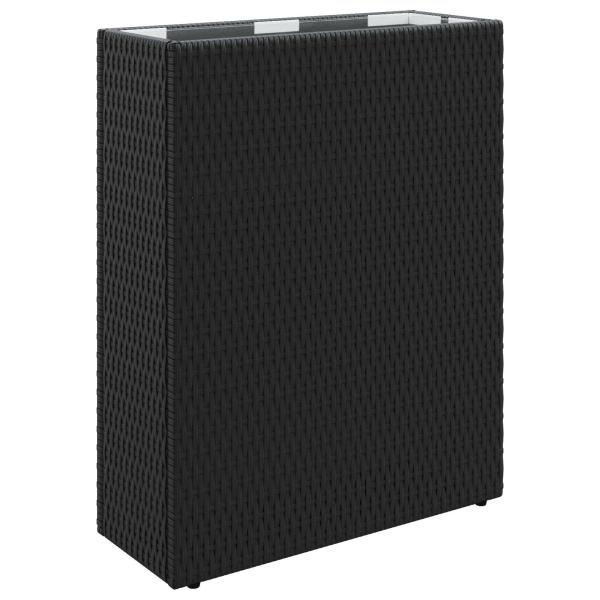 Hoher Pflanzkübel Schwarz 55 x 22 x 70 cm Poly-Rattan