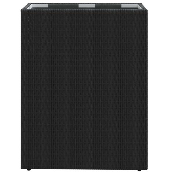 Hoher Pflanzkübel Schwarz 55 x 22 x 70 cm Poly-Rattan