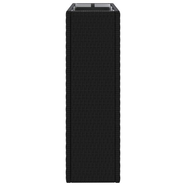 Hoher Pflanzkübel Schwarz 55 x 22 x 70 cm Poly-Rattan