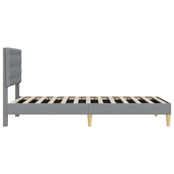 Bettrahmen mit Kopfteil Hellgrau 80 x 200 cm Stoff