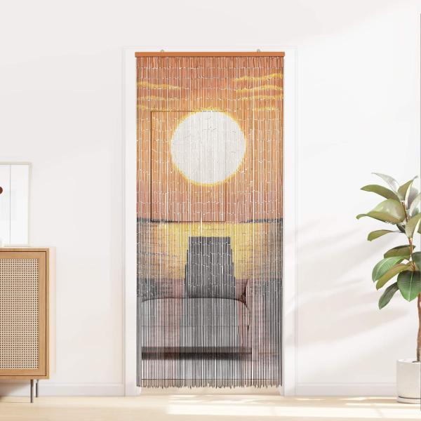 ARDEBO.de - Insektentürvorhang Mehrfarbig 200 x 90 cm Bambus