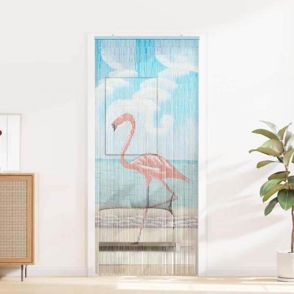 ARDEBO.de - Insektentürvorhang Mehrfarbig 200 x 90 cm Bambus