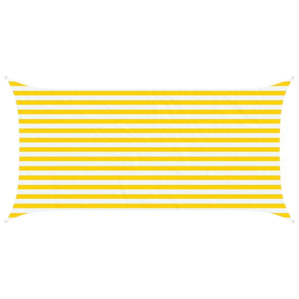 Sonnensegel Gelb und Weiß 4 x 2 m 100 % Polyester Oxford