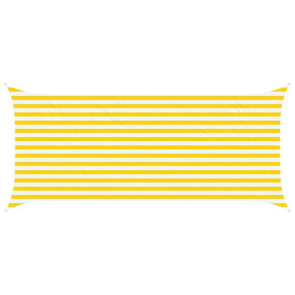 Sonnensegel Gelb und Weiß 4,5 x 2 m 100 % Polyester Oxford