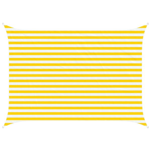 Sonnensegel Gelb und Weiß 3,5 x 2,5 m 100 % Polyester Oxford
