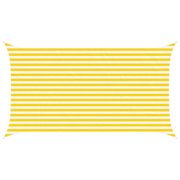 Sonnensegel Gelb und Weiß 2,5 x 4,5 m 100 % Polyester Oxford