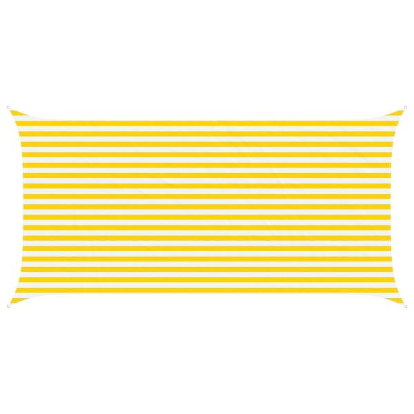 Sonnensegel Gelb und Weiß 5 x 2,5 m 100 % Polyester Oxford