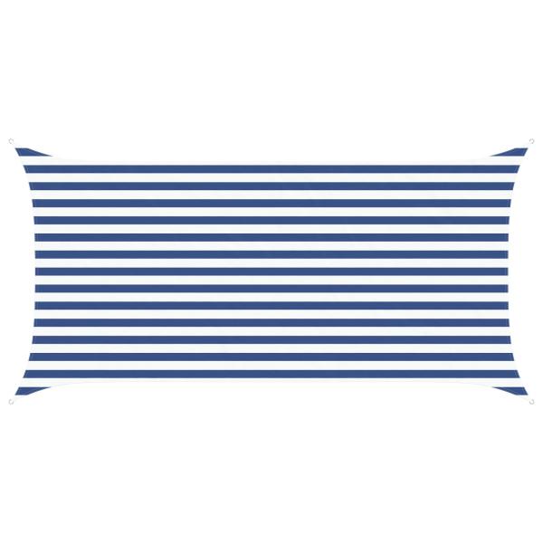 Sonnensegel Blau und Weiß 4 x 2 m 100 % Polyester Oxford