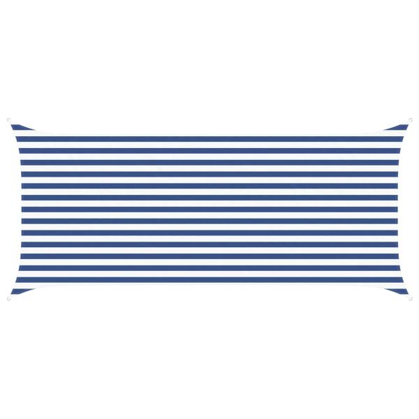 Sonnensegel Blau und Weiß 4,5 x 2 m 100 % Polyester Oxford