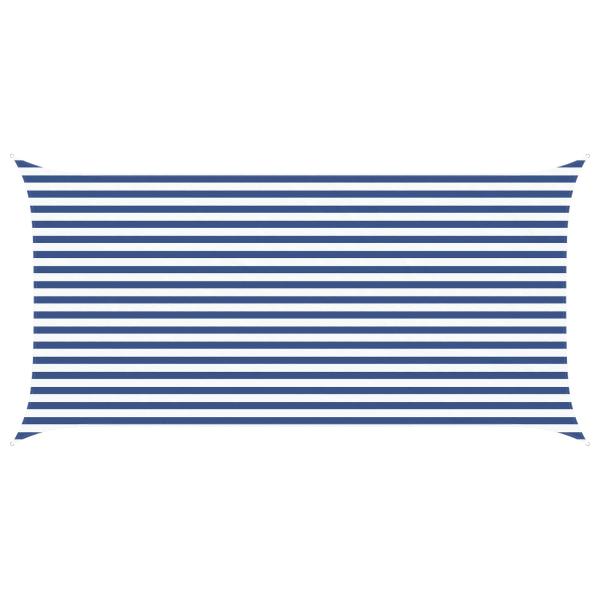 Sonnensegel Blau und Weiß 2,5 x 5 m 100 % Polyester Oxford