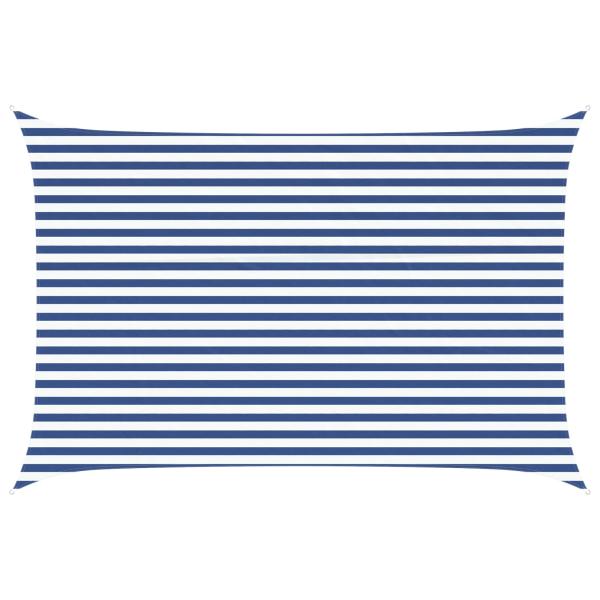 Sonnensegel Blau und Weiß 4,5 x 3 m 100 % Polyester Oxford