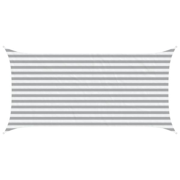 Sonnensegel Hellgrau und Weiß 4 x 2 m 100 % Polyester Oxford